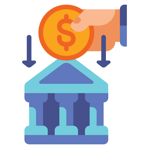 Deposit hand business and finance banking icon