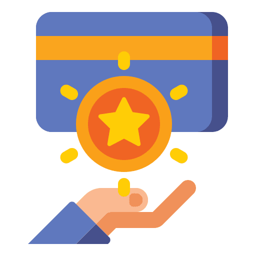 Reward card finance and business hand star icon