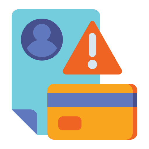 Risk credit card finance business icon