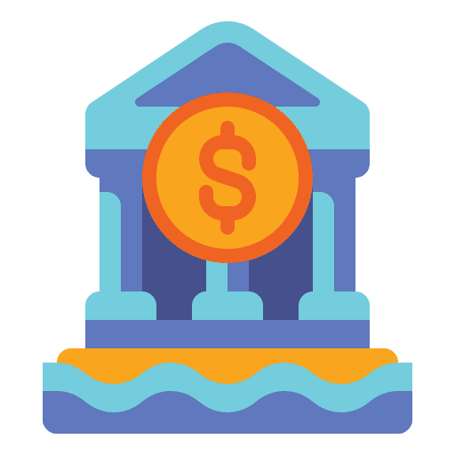 Banking finance and business offshore bank icon