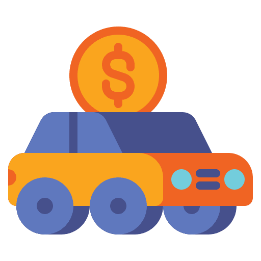 Car loan money car business finances icon