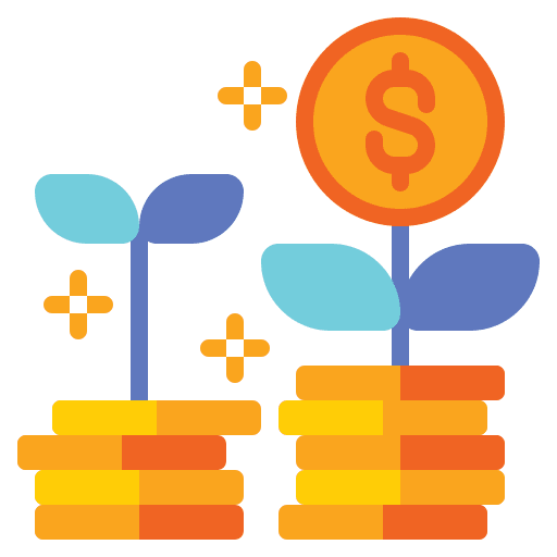 Investment return on investment bank finance icon