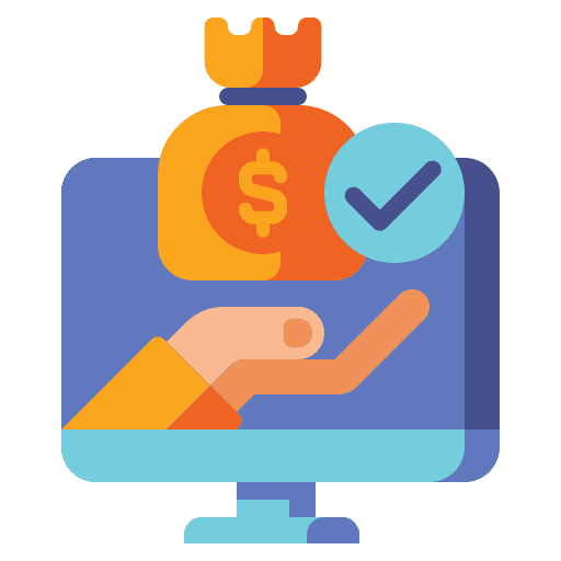 Loan finance and business application finance icon