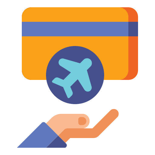 Travel card travel finance and business airplane icon