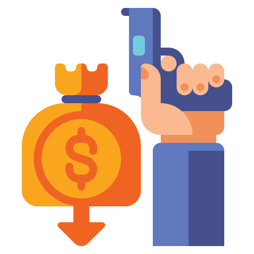 Robbery robbery finance and business hand icon