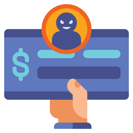 Cheque business security fishing icon