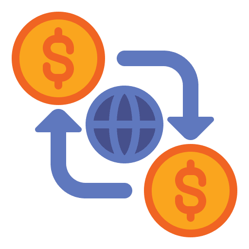 Wire transfer business and finance wire transfer business impact icon