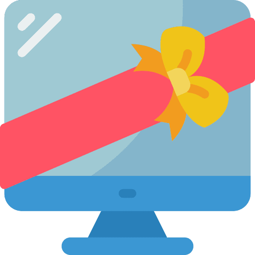Computer device present birthday and party icon