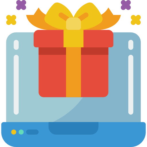 Laptop purchase present gift icon