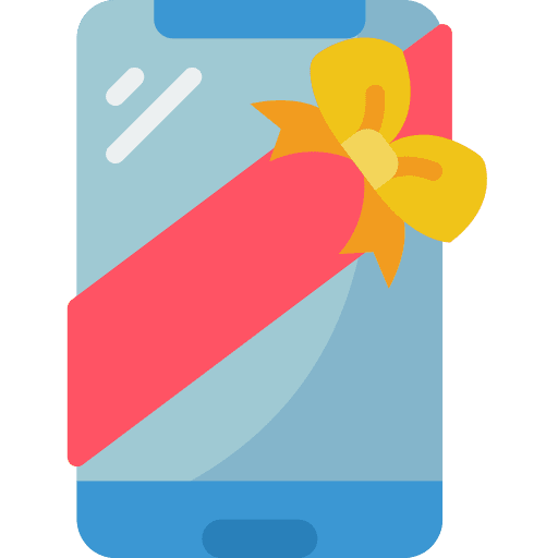 Mobile phone present surprise icon
