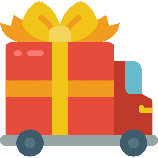 Van delivery bow present icon
