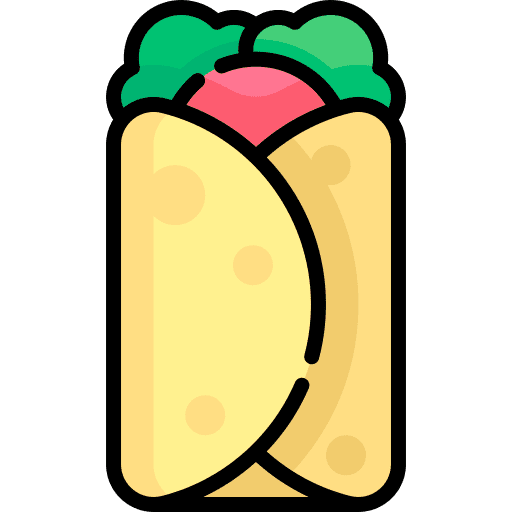 Burrito lettuce tortilla cultures icon