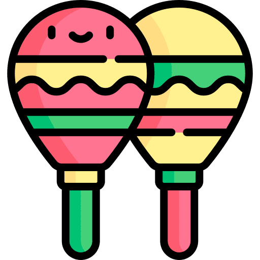 Maracas mexico tropical musical instrument icon