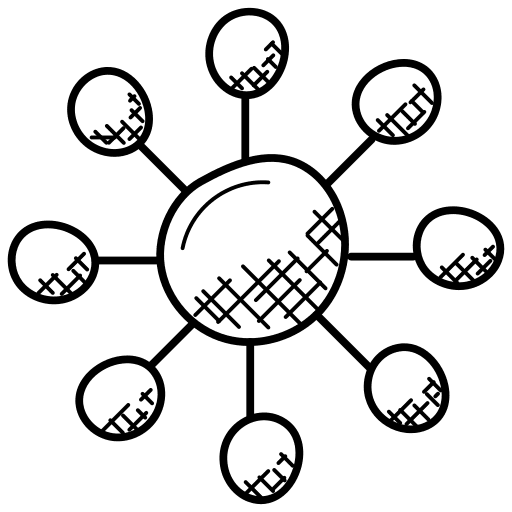 Network structure multi channel network icon