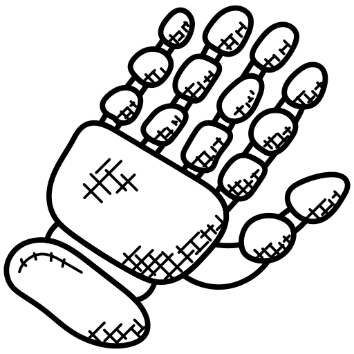 Robotic hand industry electronics robotics icon