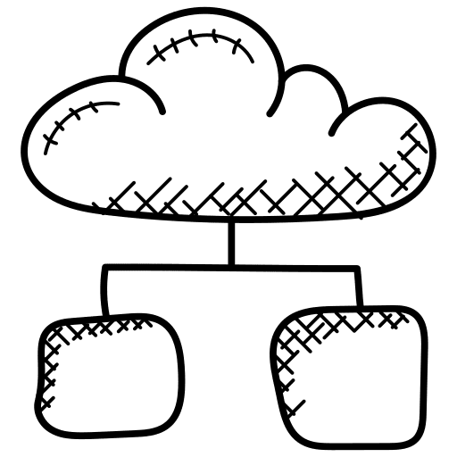 Cloud storage hosting cloud database icon