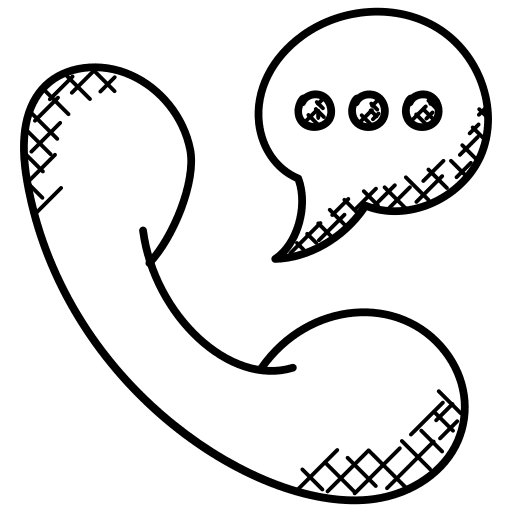Communication bubble chat phone support icon