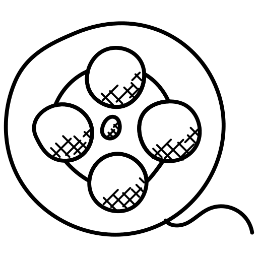 Film reel interface video player microfilm icon