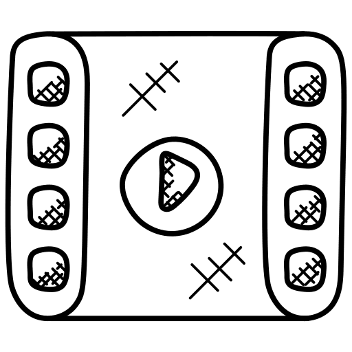 Film strip entertainment video player music and multimedia icon