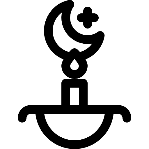 Candle moon candle islam icon