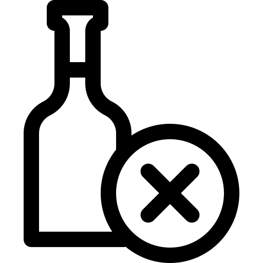 No alcohol sign no drinking forbidden icon