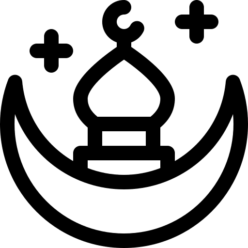 Ramadan month crescent moon cultures icon