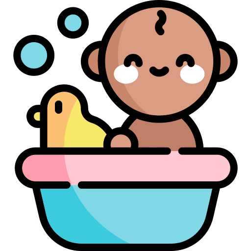 Baby time people bath icon