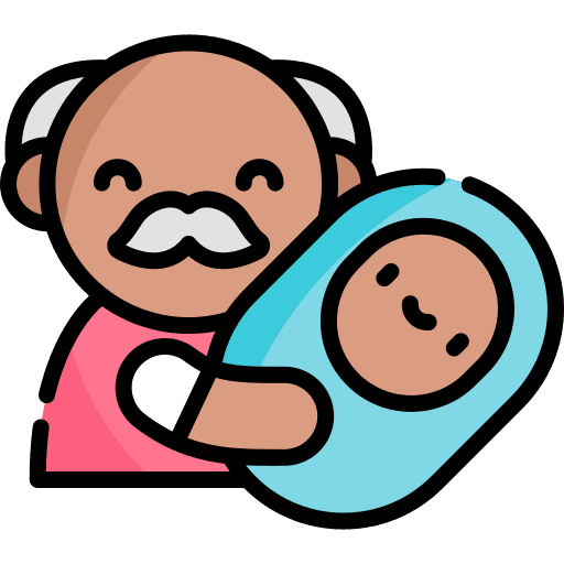 Grandfather grandfather kid and baby kid icon