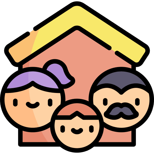 Home family inside architecture and city icon