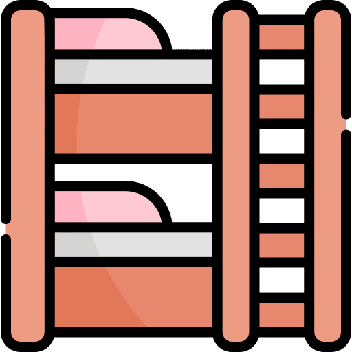 Bunk bed people furniture and household hostel icon