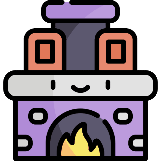Fireplace chimney winter nature icon