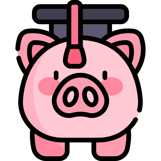 Pig mortarboard school graduation icon
