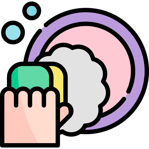 Washing dishes sponge furniture and household liquid soap icon