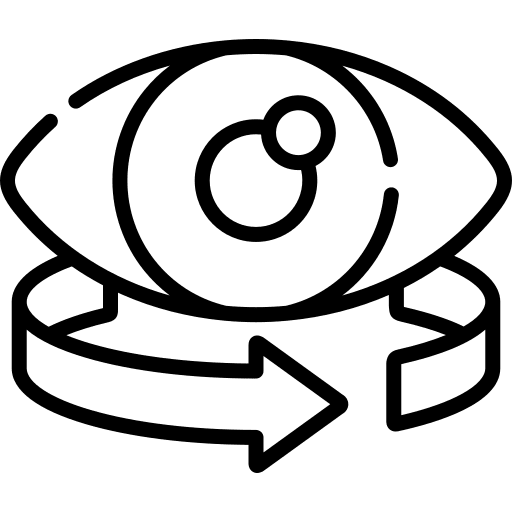 Eye sphere view rotation virtual reality icon