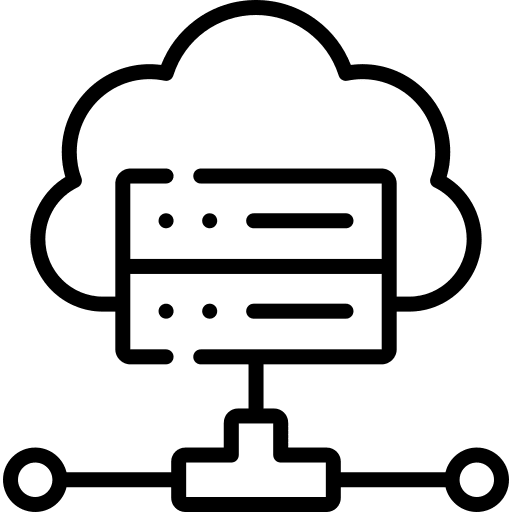 Network multimedia cloud computing hosting icon