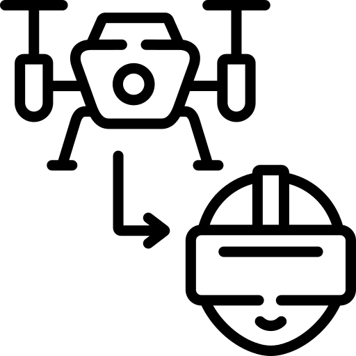 Smart drone transportation network technology icon