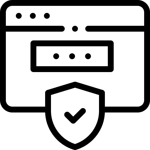 Firewall shield protection padlock icon