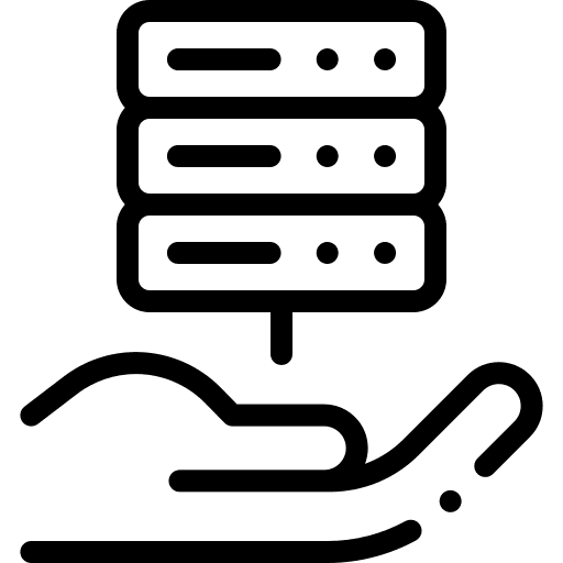 Hosting server database hands and gestures icon