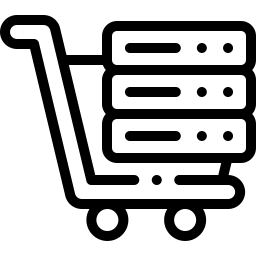 Server supermarket shopping online store icon