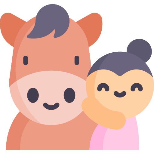 Animal care farming horse girl icon