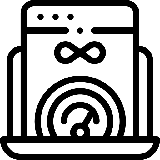 Bandwidth performance seo and web communications icon