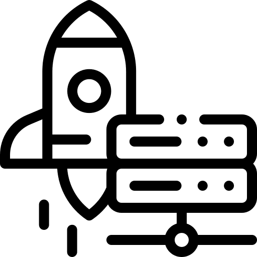 Server rocket server system icon