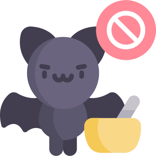 Bat virus food and restaurant bat icon