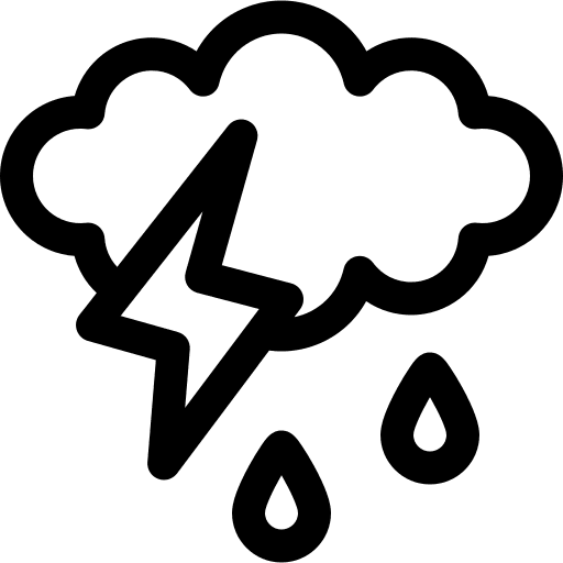 Storm thunderstorm forecast lightning bolt icon