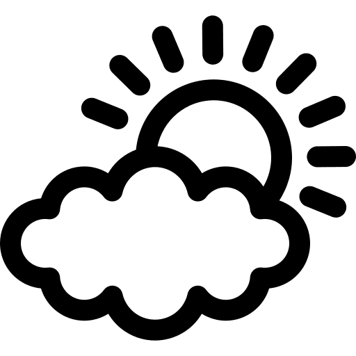 Clouds and sun weather sunny sky icon