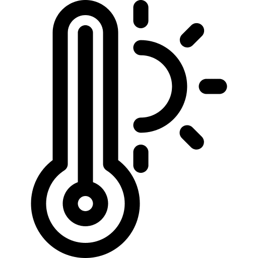 Hot thermometer warm mercury icon