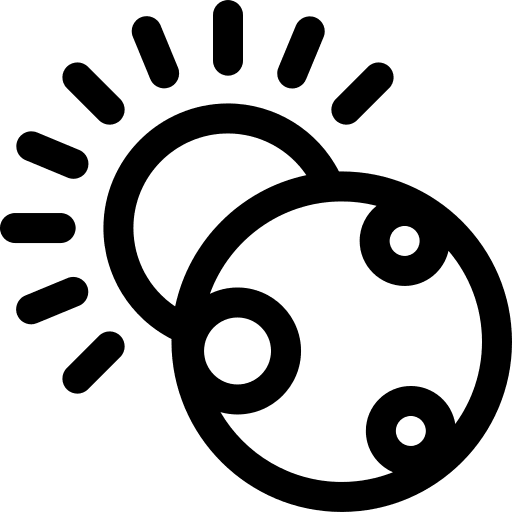 Moon sun eclipse astronomy icon