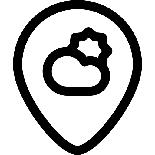 Cloudy weather pin placeholder icon