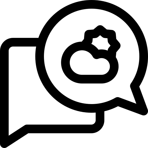 Weather cloud chat box chat bubble icon