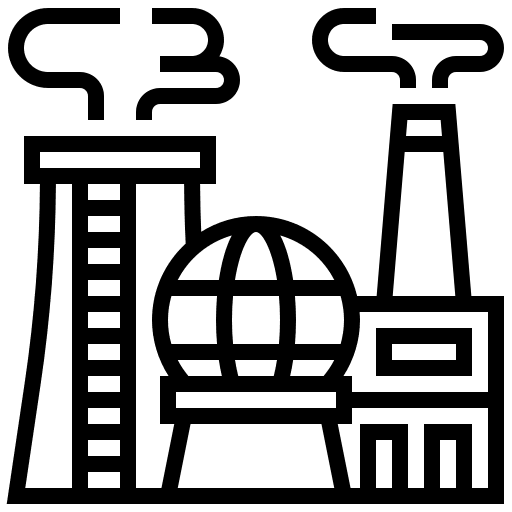 Pollution ecology and environment emission landscape icon